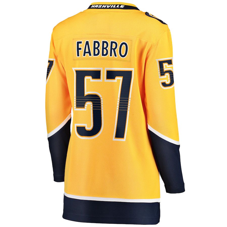 N.Predators #57 Dante Fabbro Fanatics Branded Home Breakaway Player Jersey Gold Stitched American Hockey Jersey UNEC