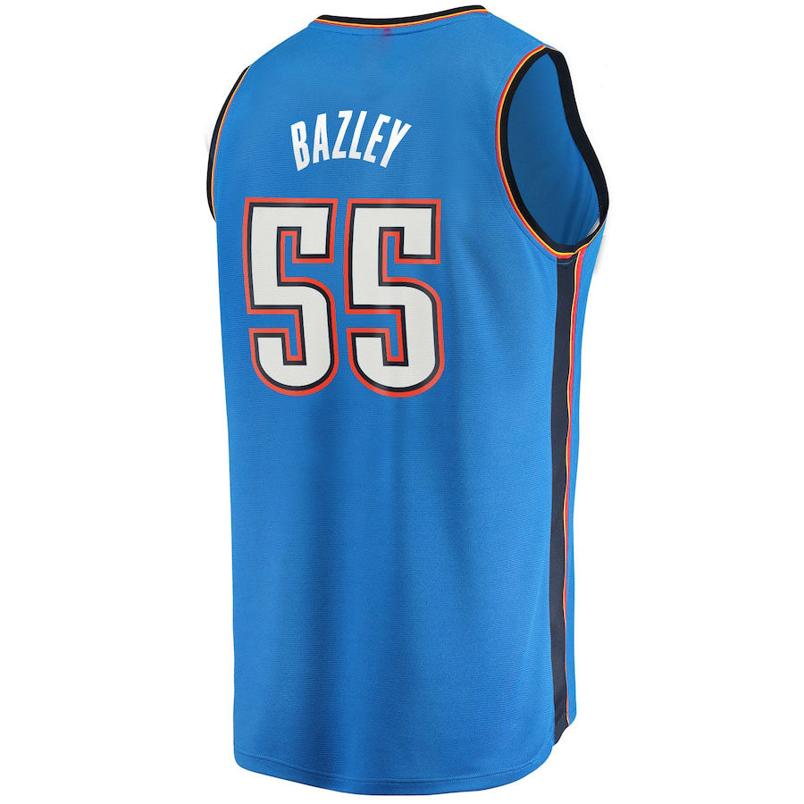 OC.Thunder #55 Darius Bazley Fanatics Branded 2021-22 Fast Break Replica Jersey Icon Edition Blue Stitched American Basketball Jersey UNEC