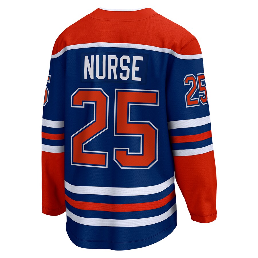 E.Oilers #25 Darnell Nurse Fanatics Branded Home Breakaway Player Jersey Royal Stitched American Hockey Jersey UNEC