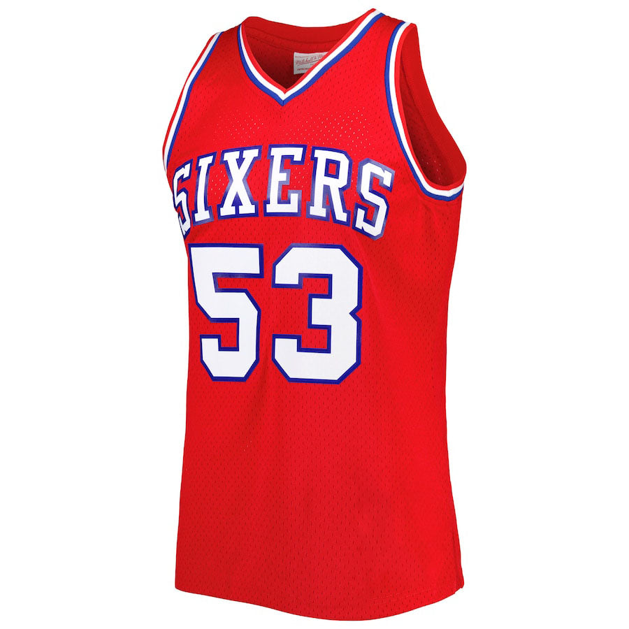 PH.76ers #53 Darryl Dawkins Mitchell & Ness Hardwood Classics 1979-80 Swingman Jersey Red Stitched American Basketball Jersey UNEC