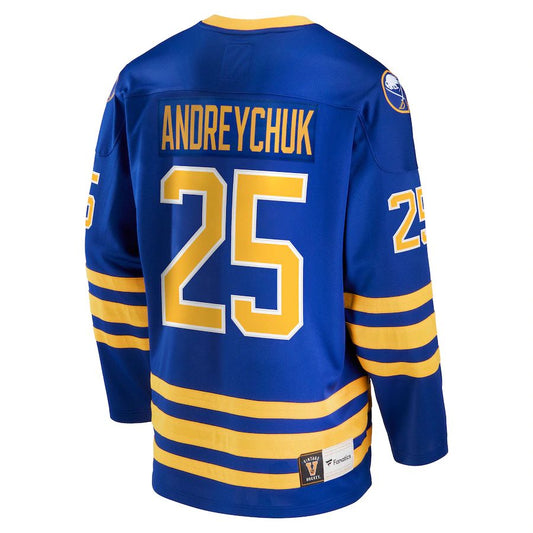 B.Sabres #25 Dave Andreychuk Fanatics Branded Breakaway Retired Player Jersey Royal Stitched American Hockey Jersey UNEC
