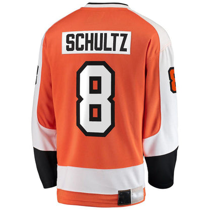 P.Flyers #8 Dave Schultz Fanatics Branded Premier Breakaway Retired Player Jersey Orange Stitched American Hockey Jersey UNEC