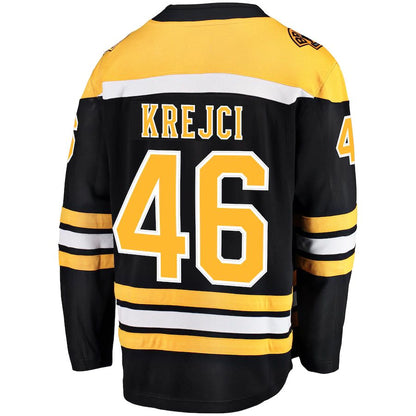 B.Bruins #46 David Krejci Fanatics Branded Home Breakaway Player Jersey Black Stitched American Hockey Jersey UNEC