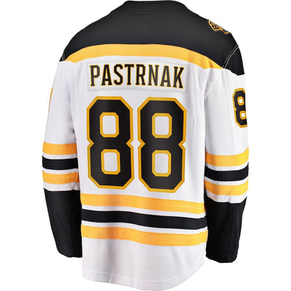 B.Bruins #88 David Pastrnak Fanatics Branded Away Premier Breakaway Player Jersey White Black Stitched American Hockey Jersey UNEC