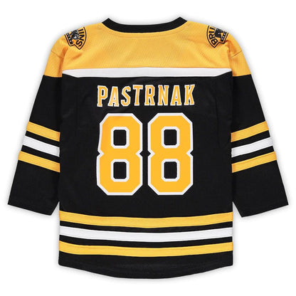 B.Bruins #88 David Pastrnak Preschool Home Replica Player Jersey Black Stitched American Hockey Jersey UNEC