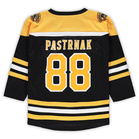 B.Bruins #88 David Pastrnak Preschool Home Replica Player Jersey Black Stitched American Hockey Jersey UNEC