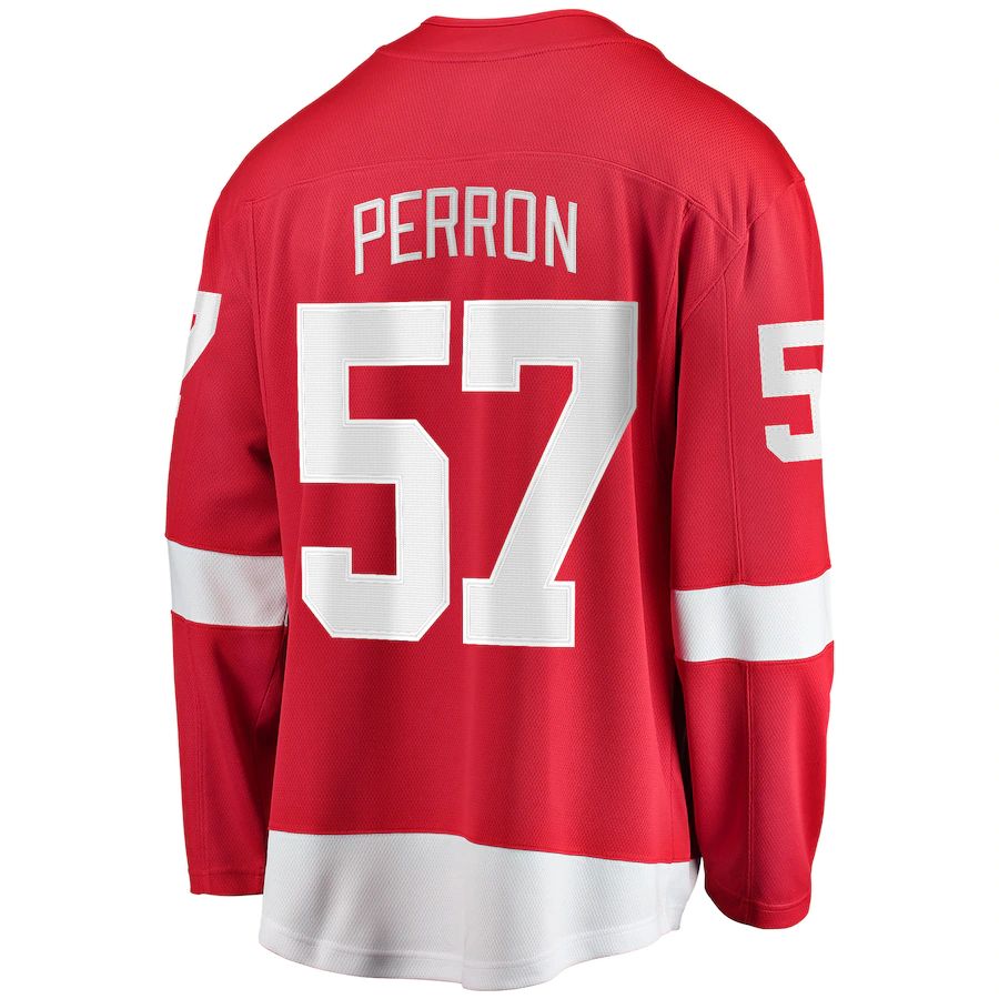D.Red Wings #57 David Perron Fanatics Branded Home Breakaway Player Jersey Red Stitched American Hockey Jersey UNEC
