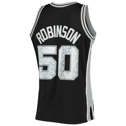 S.Antonio Spurs #50 David Robinson Mitchell & Ness 1996-97 Hardwood Classics  75th Anniversary Diamond Swingman Jersey Black Stitched American Basketball Jersey UNEC