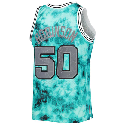 S.Antonio Spurs #50 David Robinson Mitchell & Ness 1998-99 Galaxy Swingman Jersey  Teal Stitched American Basketball Jersey UNEC