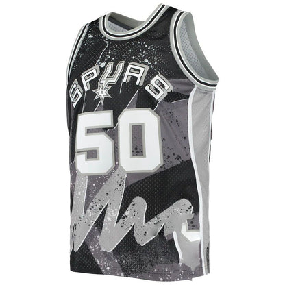 S.Antonio Spurs #50 David Robinson Mitchell & Ness Hardwood Classics 1998-99 Hyper Hoops Swingman Jersey Black Stitched American Basketball Jersey UNEC