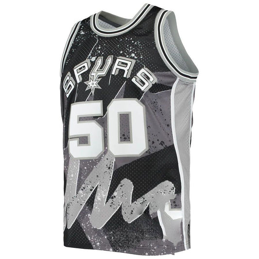 S.Antonio Spurs #50 David Robinson Mitchell & Ness Hardwood Classics 1998-99 Hyper Hoops Swingman Jersey Black Stitched American Basketball Jersey UNEC