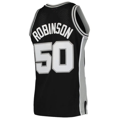 S.Antonio Spurs #50 David Robinson Mitchell & Ness Hardwood Classics 1998-99 Swingman Jersey Black Stitched American Basketball Jersey UNEC