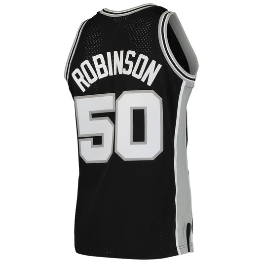 S.Antonio Spurs #50 David Robinson Mitchell & Ness Hardwood Classics 1998-99 Swingman Jersey Black Stitched American Basketball Jersey UNEC