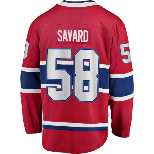 M.Canadiens #58 David Savard Fanatics Branded Home Breakaway Player Jersey Red Stitched American Hockey Jersey UNEC