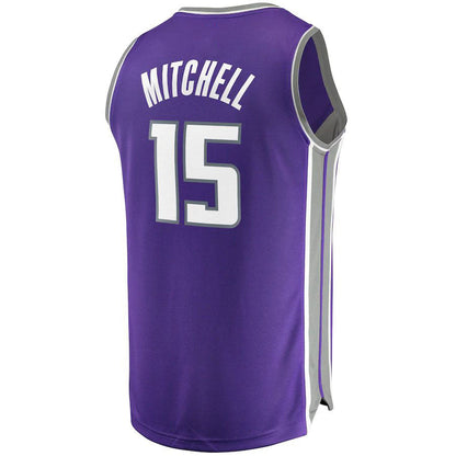 S.Kings #15 Davion Mitchell Fanatics Branded Draft First Round Pick Fast Break Replica Jersey Purple Icon Edition Stitched American Basketball Jersey UNEC