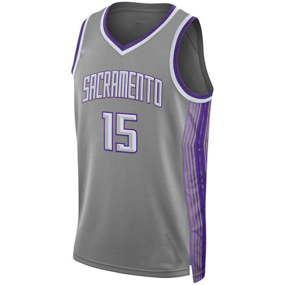 S.Kings #15 Davion Mitchell Unisex  Swingman Jersey  City Edition  Anthracite Stitched American Basketball Jersey UNEC