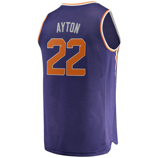 P.Suns #22 DeAndre Ayton Fanatics Branded Fast Break Replica Jersey Icon Edition Purple Stitched American Basketball Jersey UNEC