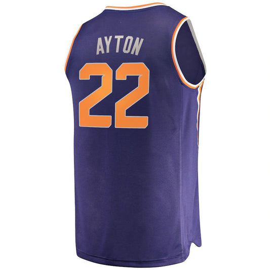 P.Suns #22 DeAndre Ayton Fanatics Branded  Fast Break Replica Jersey Icon Edition Purple Stitched American Basketball Jersey UNEC