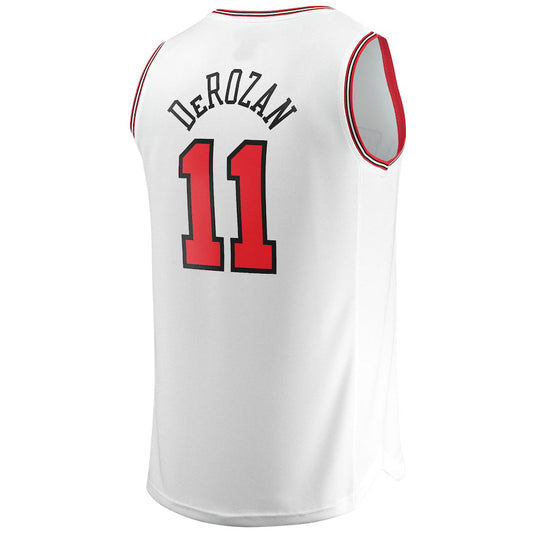 C.Bulls #11 DeMar DeRozan Fanatics Branded 2021-22 Fast Break Jersey White Association Edition Stitched American Basketball Jersey UNEC