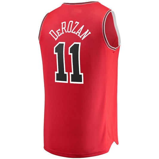 C.Bulls #11 DeMar DeRozan Fanatics Branded 2021-22 Fast Break Replica Player Jersey Icon Edition Red Stitched American Basketball Jersey UNEC