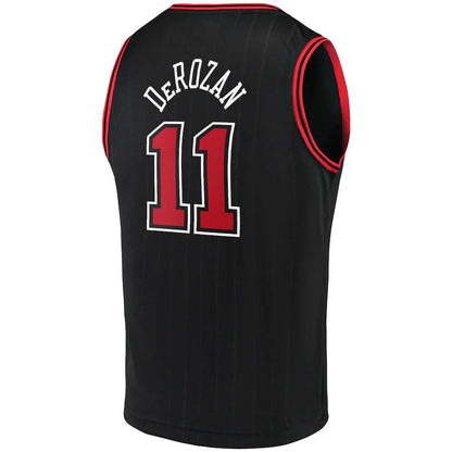 C.Bulls #11 DeMar DeRozan Fanatics Branded 2021-22 Fast Break Replica Player Jersey Statement Edition Black Stitched American Basketball Jersey UNEC