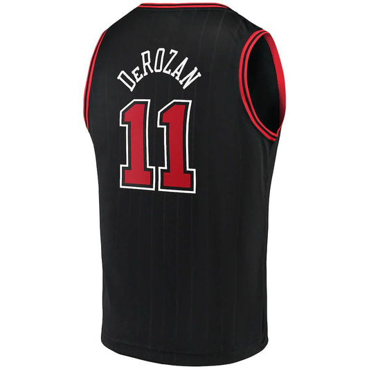 C.Bulls #11 DeMar DeRozan Fanatics Branded 2021-22 Fast Break Replica Player Jersey Statement Edition Black Stitched American Basketball Jersey UNEC