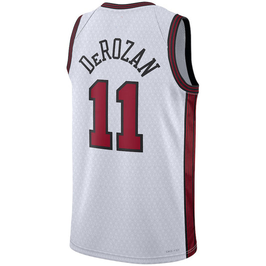 C.Bulls #11 DeMar DeRozan Unisex 2022-23 Swingman Jersey City Edition White Stitched American Basketball Jersey UNEC