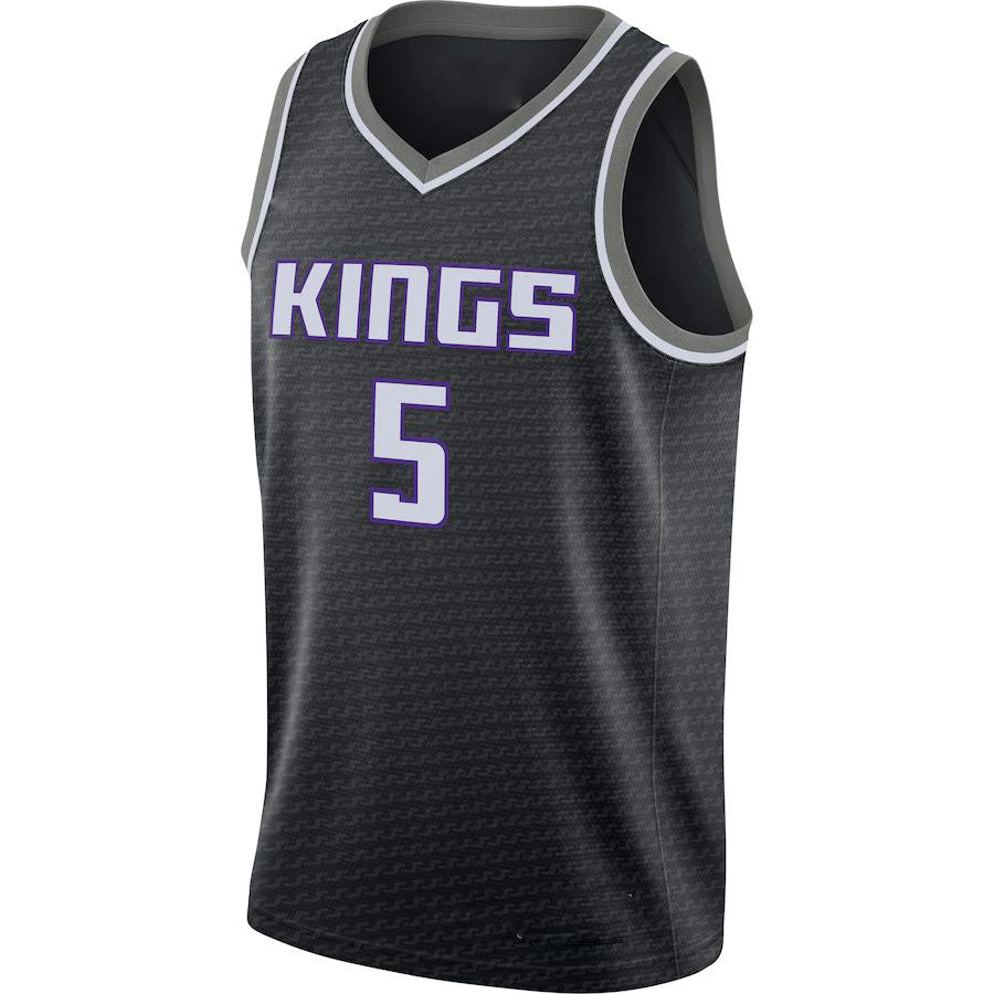 S.Kings #5 De'Aaron Fox Jordan Brand  Swingman Jersey Statement Edition Black Statement Edition Stitched American Basketball Jersey UNEC
