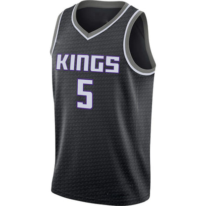 S.Kings #5 De'Aaron Fox Jordan Brand  Swingman Jersey Statement Edition Black Statement Edition Stitched American Basketball Jersey UNEC
