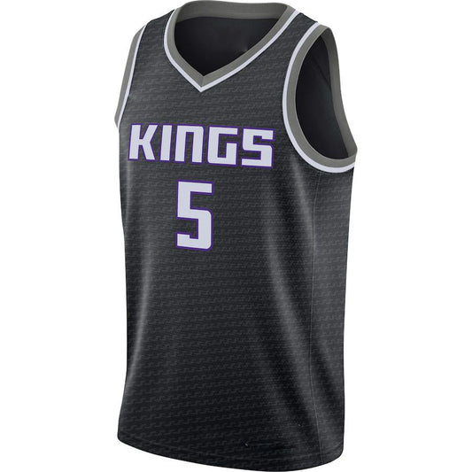 S.Kings #5 De'Aaron Fox Jordan Brand  Swingman Jersey Statement Edition Black Statement Edition Stitched American Basketball Jersey UNEC
