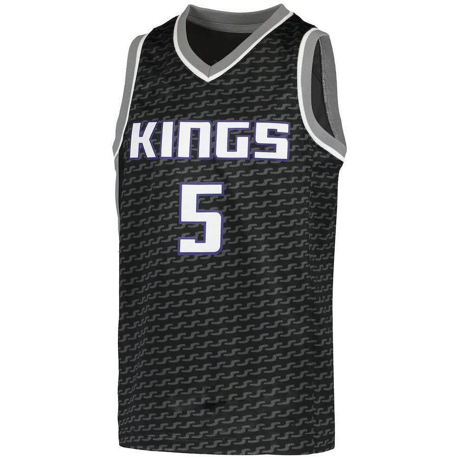 S.Kings #5 De'Aaron Fox Jordan Brand  Swingman Player Jersey Statement Edition Black Statement Edition Stitched American Basketball Jersey UNEC