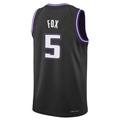 S.Kings #5 De'Aaron Fox Swingman Jersey  City Edition Black Statement Edition Stitched American Basketball Jersey UNEC