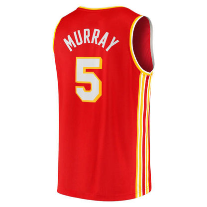 A.Hawks #5 Dejounte Murray Fanatics Branded Fast Break Replica Jersey Icon Edition Red Stitched American Basketball Jersey UNEC