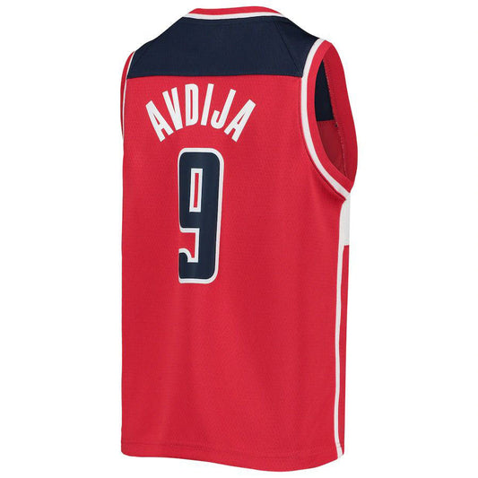 W.Wizards #9 Deni Avdija Swingman Jersey Red Icon Edition Stitched American Basketball Jersey UNEC