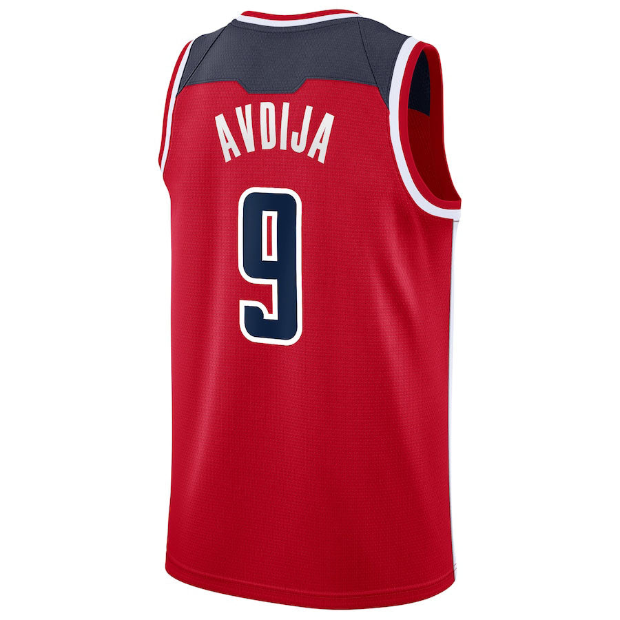 W.Wizards #9 Deni Avdija Swingman Jersey Red Icon Edition Stitched American Basketball Jersey UNEC
