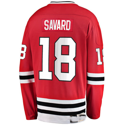 C.Blackhawks #18 Denis Savard Fanatics Branded Premier Breakaway Retired Player Jersey Red Stitched American Hockey Jersey UNEC
