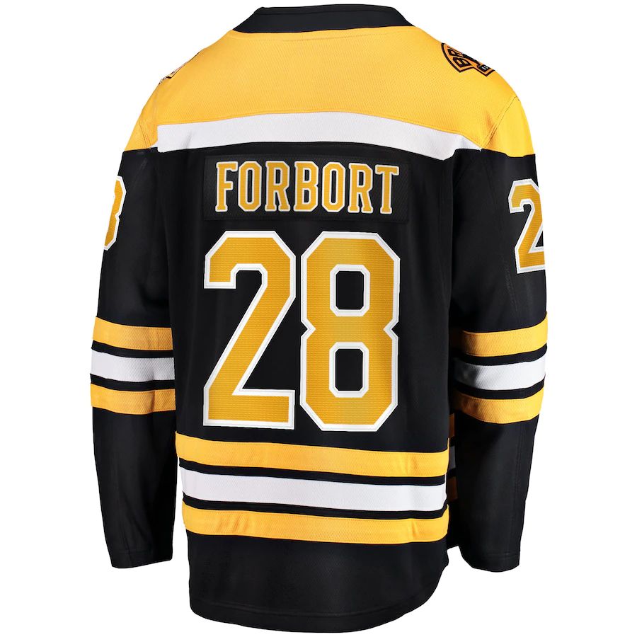 B.Bruins #28 Derek Forbort Fanatics Branded Home Breakaway Player Jersey Black Stitched American Hockey Jersey UNEC