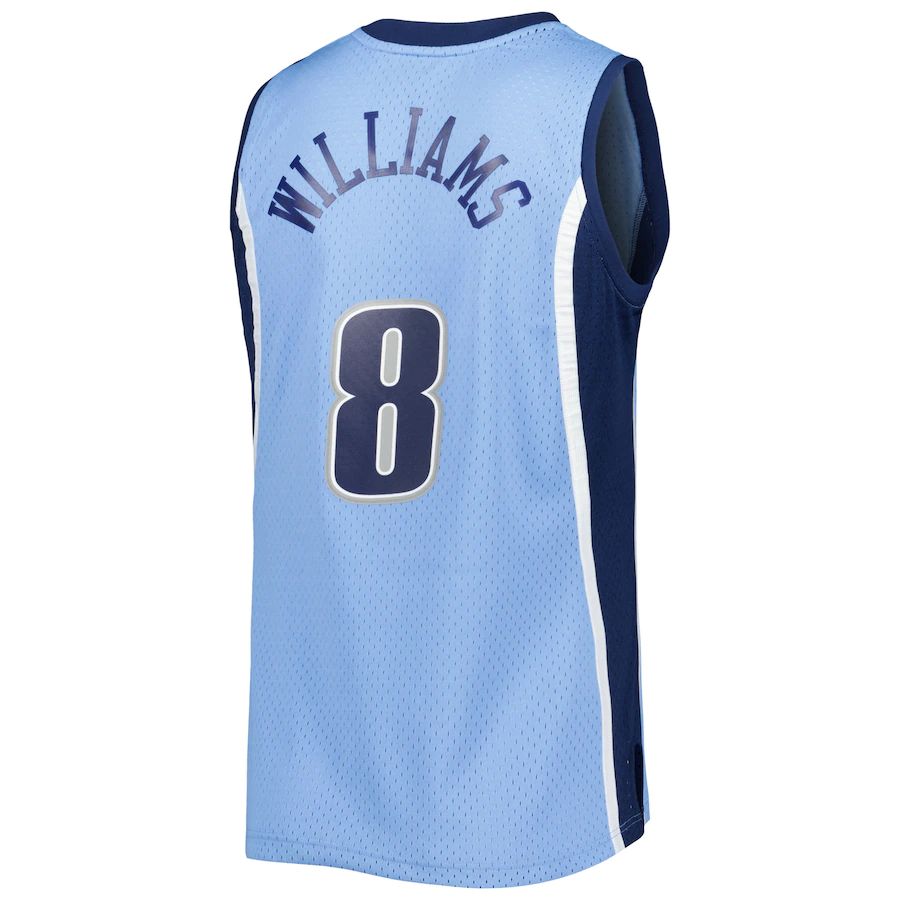 U.Jazz #8 Deron Williams Mitchell & Ness 2006-07 Hardwood Classics Swingman Jersey Blue Stitched American Basketball Jersey UNEC