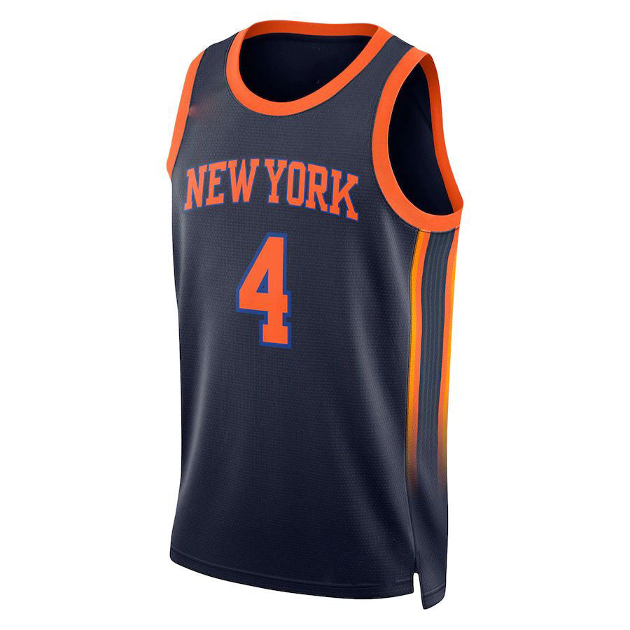 NY.Knicks #4 Derrick Rose Jordan Brand 2022-23 Statement Edition Swingman Jersey Navy Stitched American Basketball Jersey UNEC