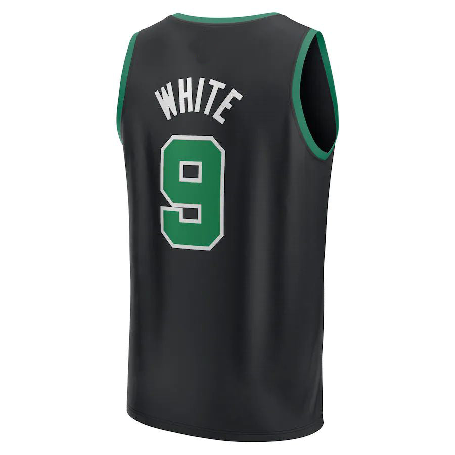 B.Celtics #9 Derrick White Fanatics Branded 2022-23 Fast Break Replica Jersey Black Statement Edition Stitched American Basketball Jersey UNEC