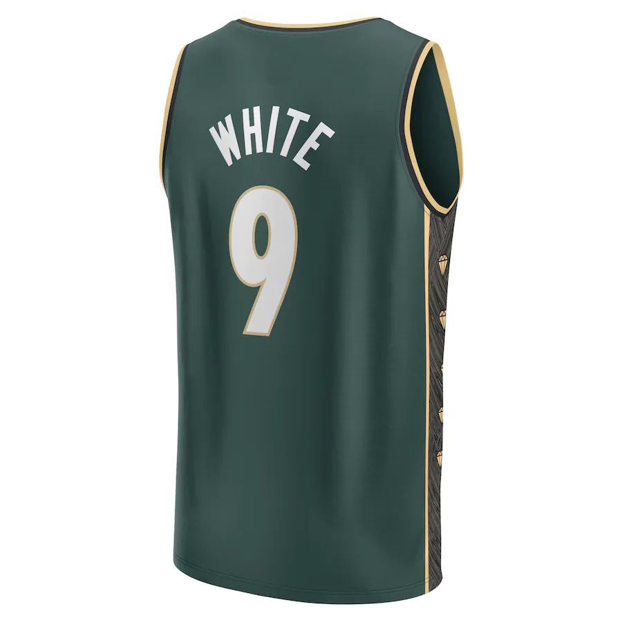 B.Celtics #9 Derrick White Fanatics Branded 2022-23 Fastbreak Jersey City Edition Kelly Green Stitched American Basketball Jersey UNEC