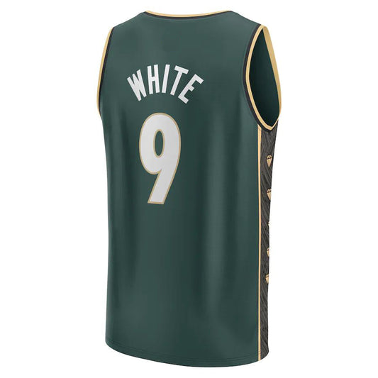 B.Celtics #9 Derrick White Fanatics Branded 2022-23 Fastbreak Jersey City Edition Kelly Green Stitched American Basketball Jersey UNEC