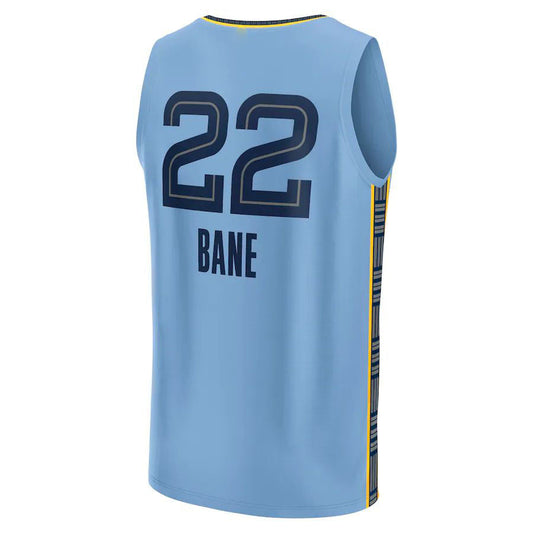 M.Grizzlies #22 Desmond Bane Fanatics Branded 2022-23 Fast Break Replica Player Jersey - Statement Edition Light Blue Stitched American Basketball Jersey UNEC