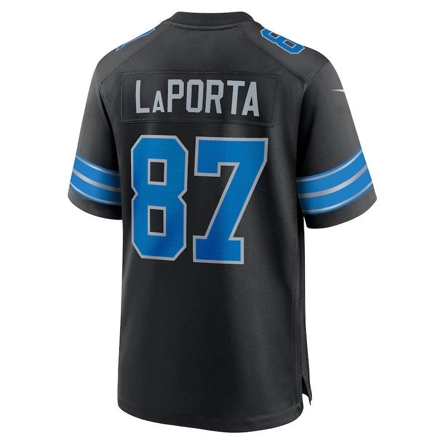 D.Lions #87 Sam LaPorta Black 2nd Alternate Game American Football Jerseys