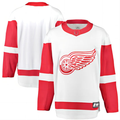 D.Red Wings Fanatics Branded Breakaway Away Jersey White Stitched American Hockey Jersey UNEC
