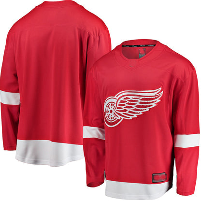 D.Red Wings anatics Branded Breakaway Home Jersey Red Stitched American Hockey Jersey UNEC