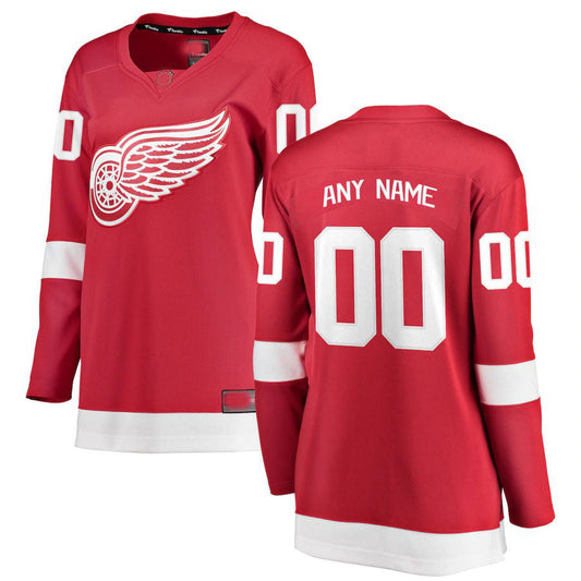 Custom D.Red Wings Fanatics Branded Home Breakaway Jersey Red Stitched American Hockey Jersey UNEC