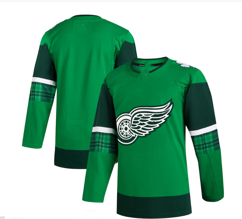 D.Red Wings 2023 St. Patrick's Day Primegreen Authentic Jersey - Kelly Green Stitched American Hockey Jersey UNEC