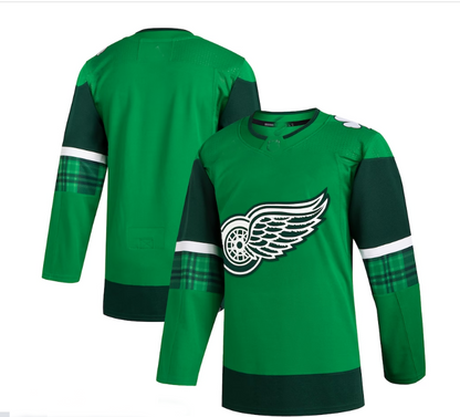 D.Red Wings 2023 St. Patrick's Day Primegreen Authentic Jersey - Kelly Green Stitched American Hockey Jersey UNEC