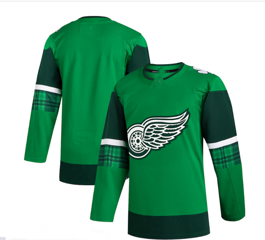 D.Red Wings 2023 St. Patrick's Day Primegreen Authentic Jersey - Kelly Green Stitched American Hockey Jersey UNEC